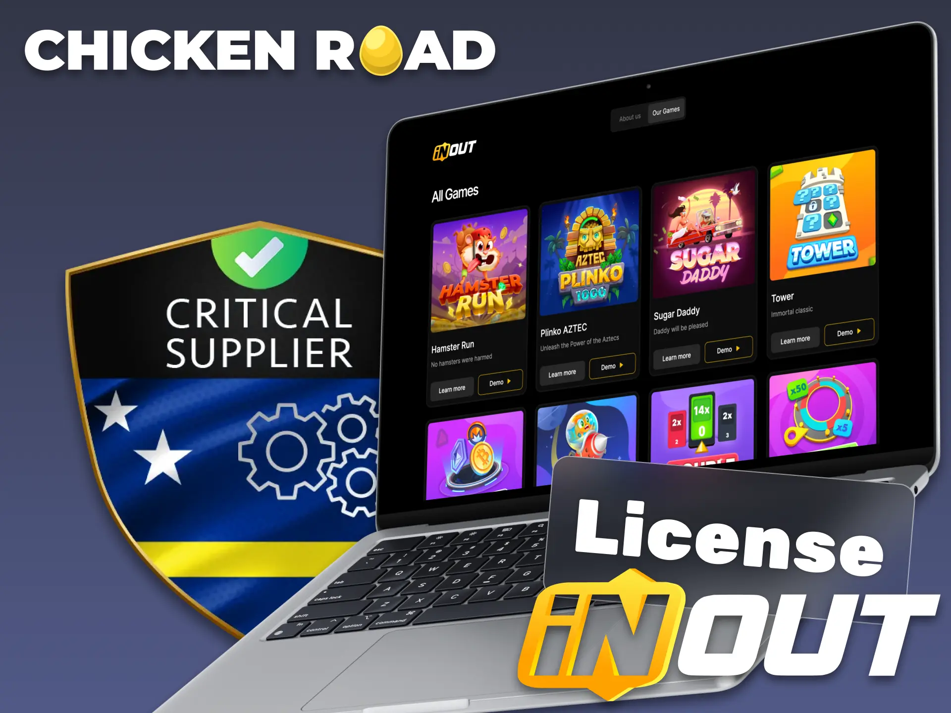 InOut Games works under a legitimate Curacao e-Gaming license.
