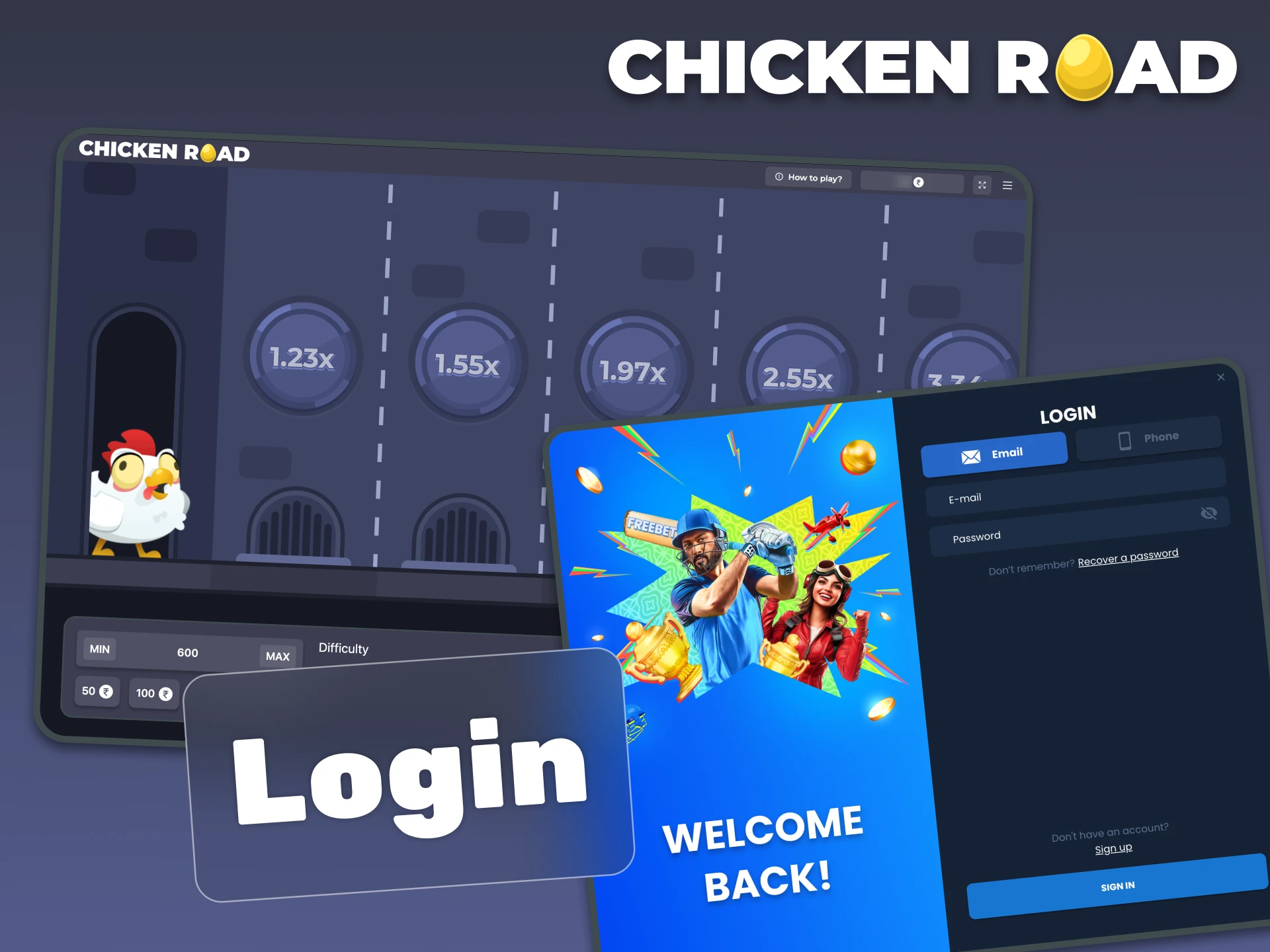 Visit the casino’s official website and log in to your Chicken Road account.