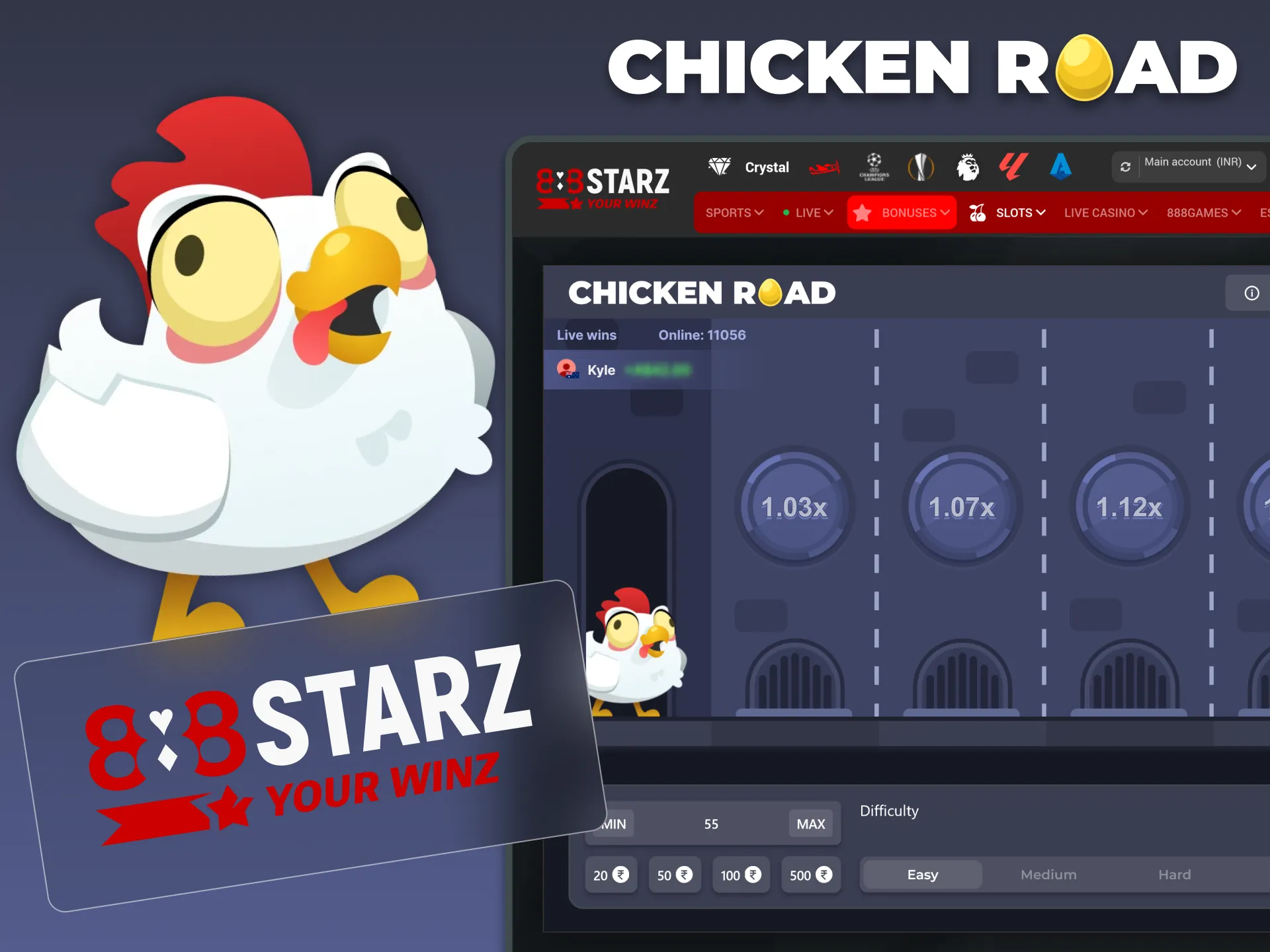 Enjoy Chicken Road at 888Starz in India.