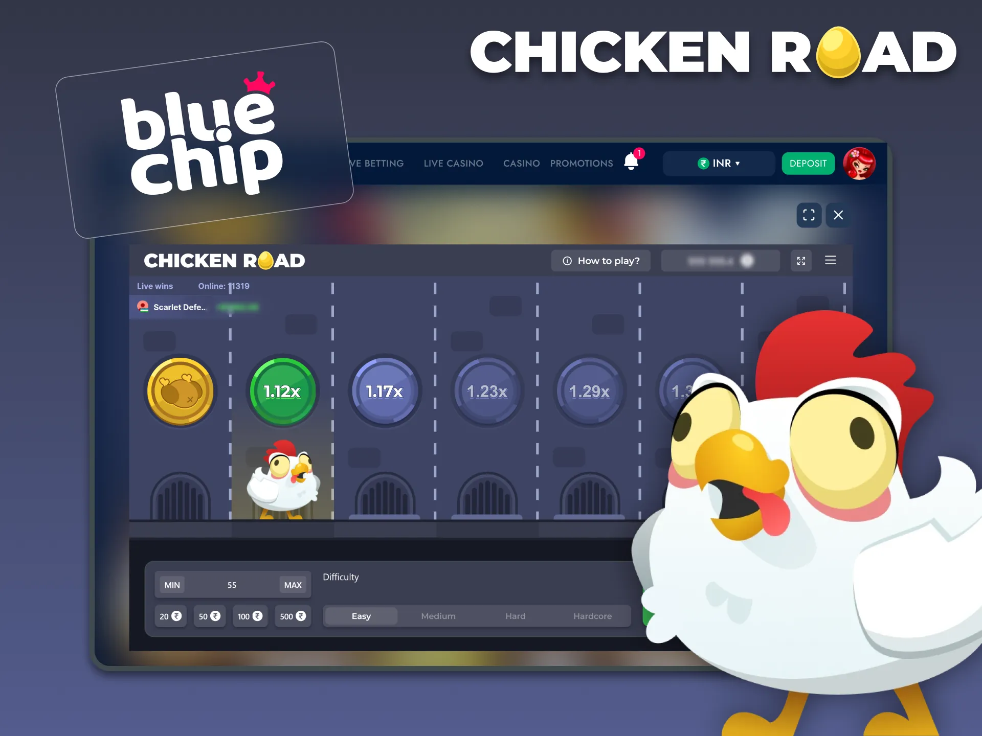 Enjoy playing Chicken Road at BlueChip.