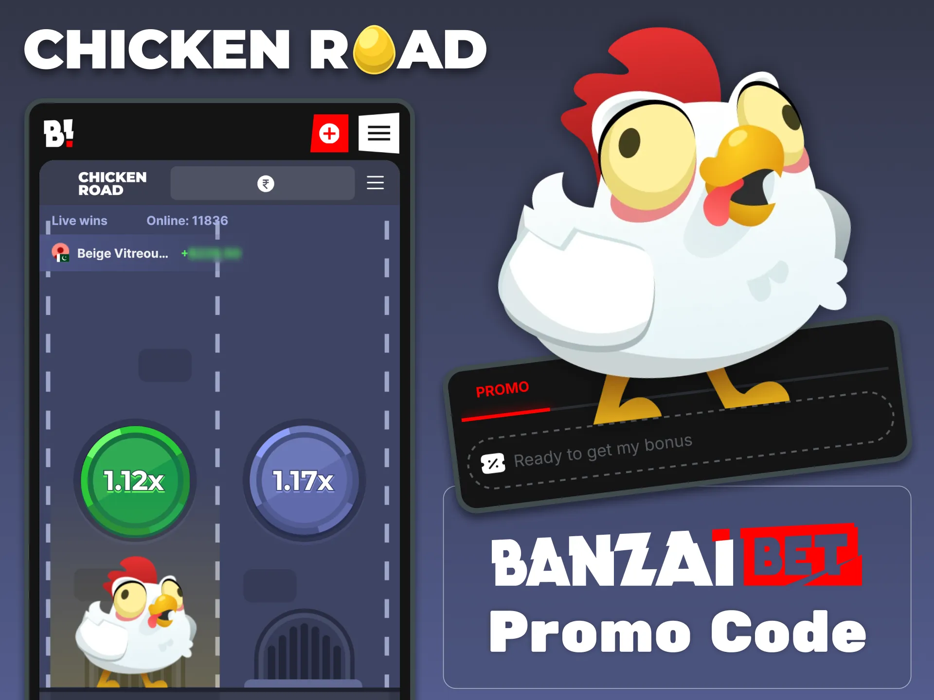 Enter promo code at BanzaiBet for exclusive Chicken Road bonuses.