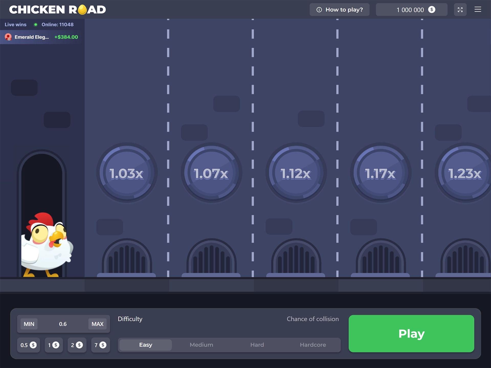 Try the Chicken Road in demo mode.