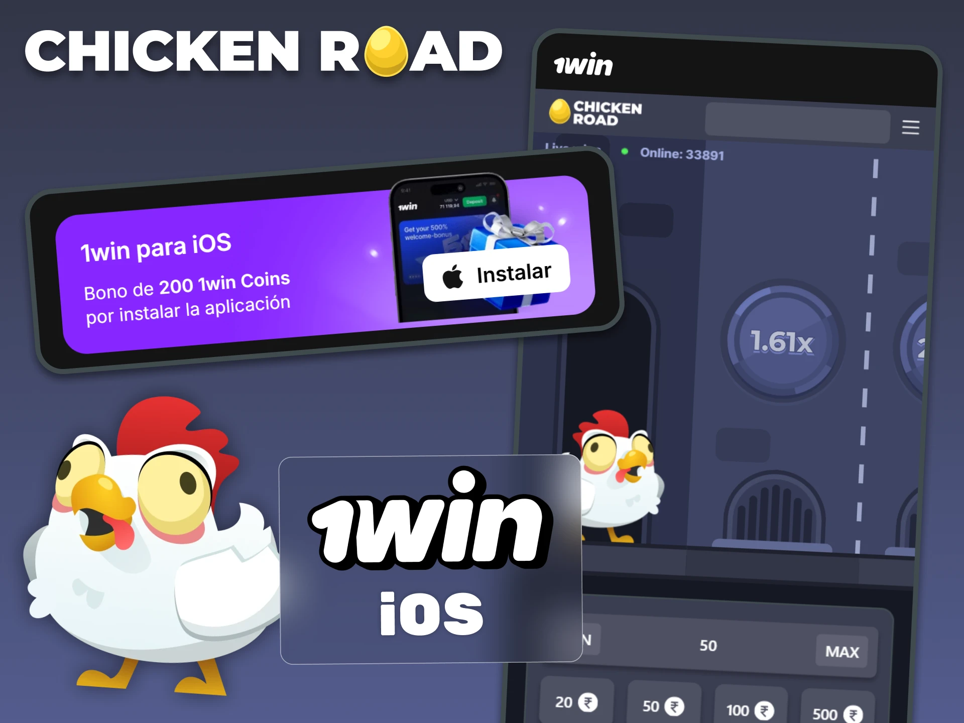 iOS users can enjoy Chicken Road gameplay in the 1Win app.