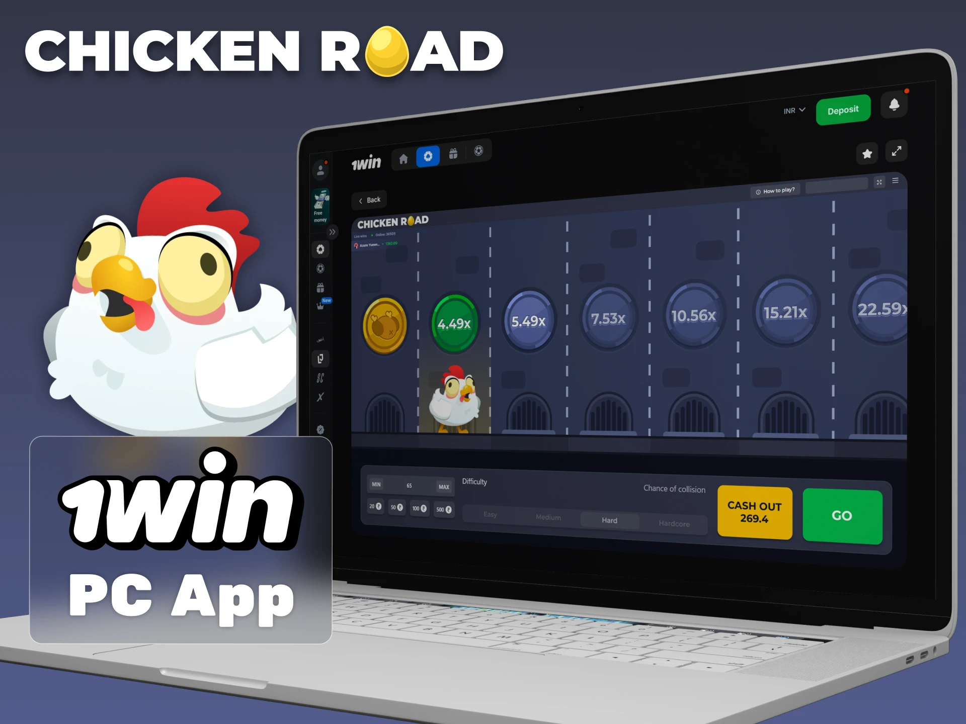 If you prefer to play Chicken Road on your computer, choose 1Win.