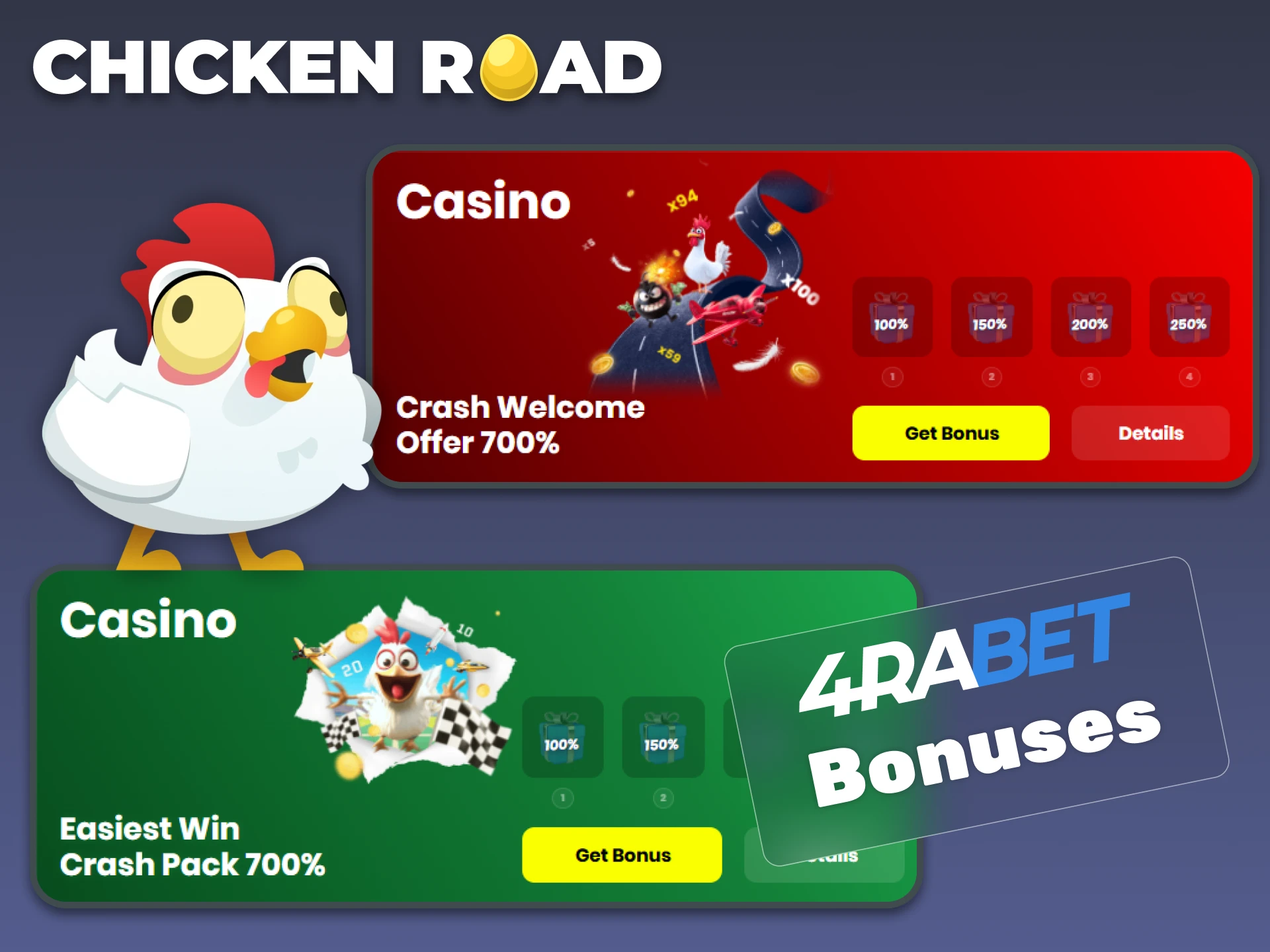 4rabet has prepared a nice bonus for you for Chicken Road.