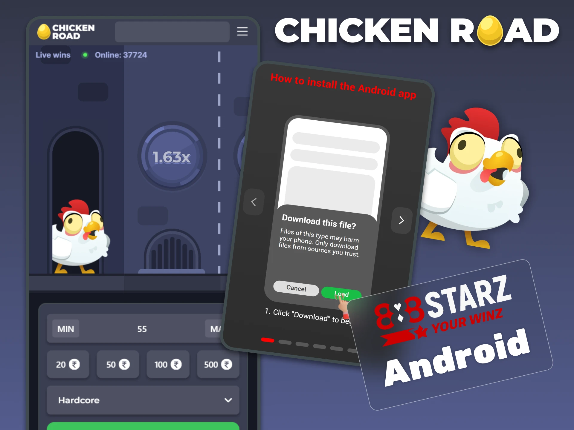 Download the 888starz app to win at Chicken Road.