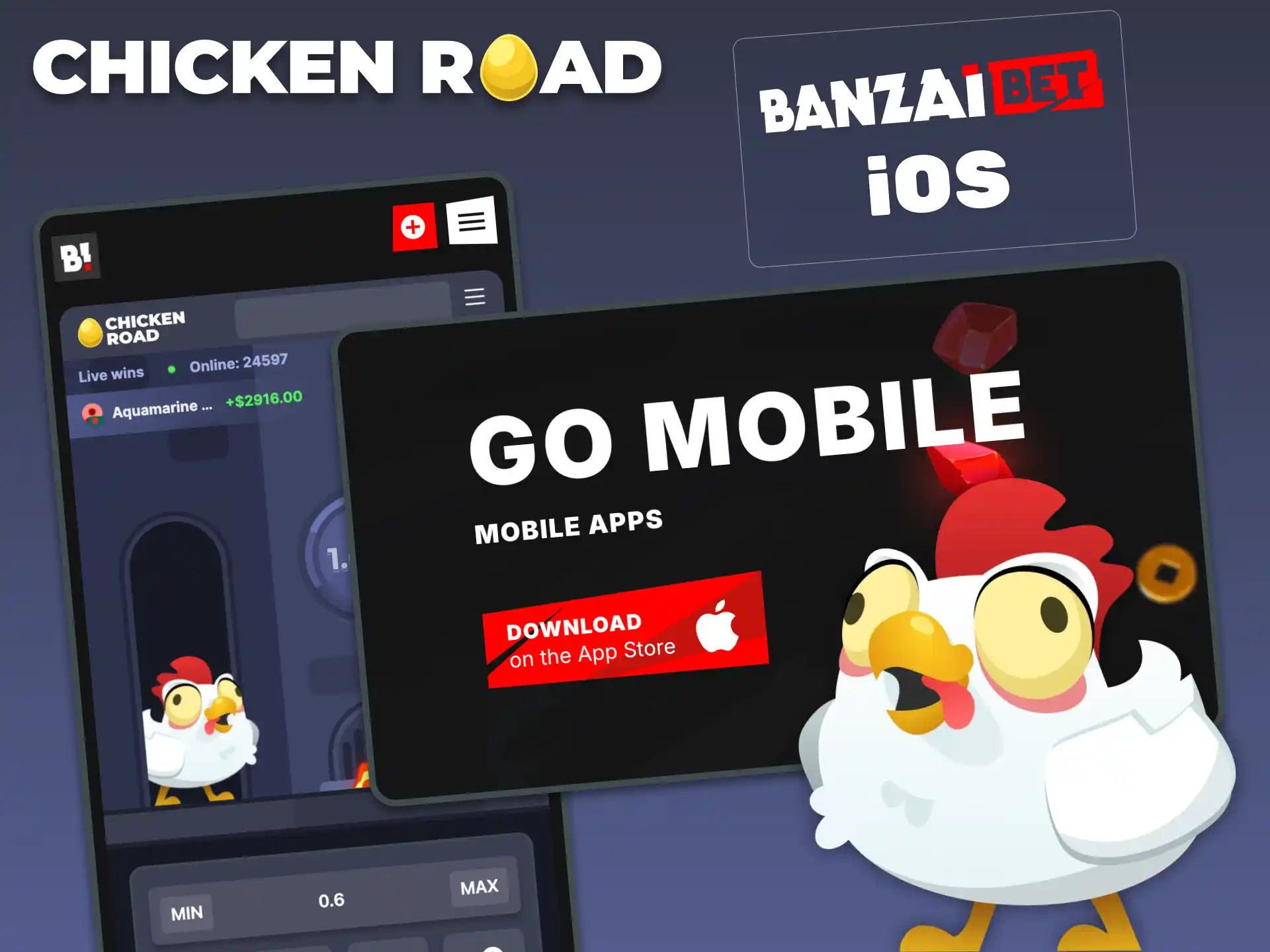 Add BanzaiBet to your iPhone Home Screen and play Chicken Road anytime.