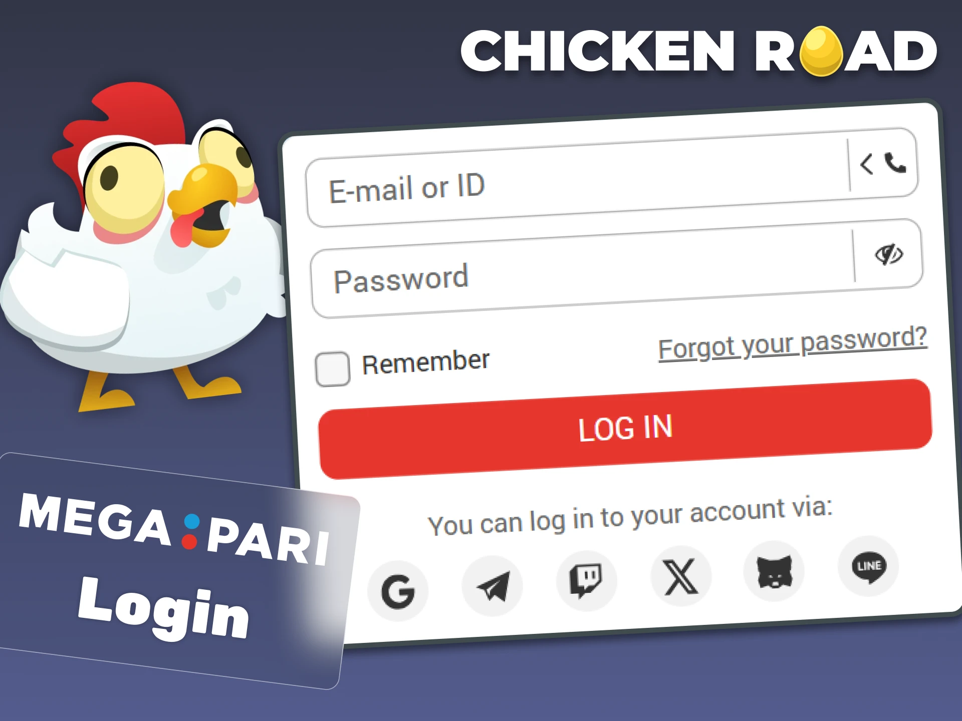 Enter your login details into the MegaPari login form.