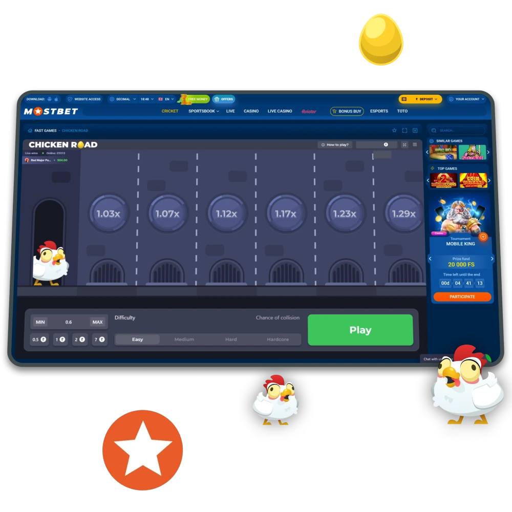 Open the doors to the world of Chicken Road with Mostbet.