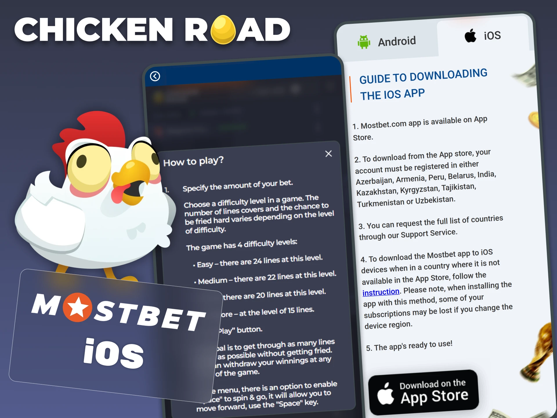 Installing the Mostbet app for iOS to play Chicken Road takes just a couple of minutes.