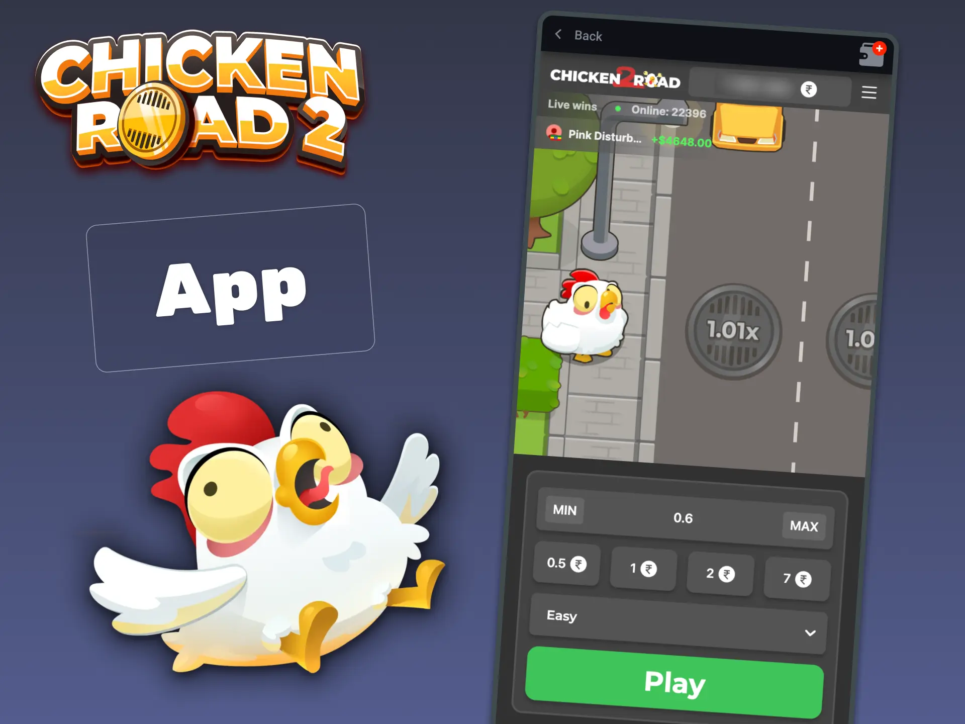 Download a casino app, find Chicken Road 2, and start playing on your phone.
