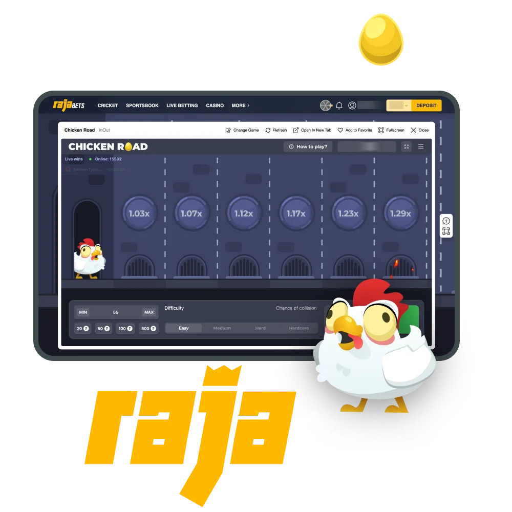 Join RajaBets and enjoy Chicken Road with your first deposit bonus.