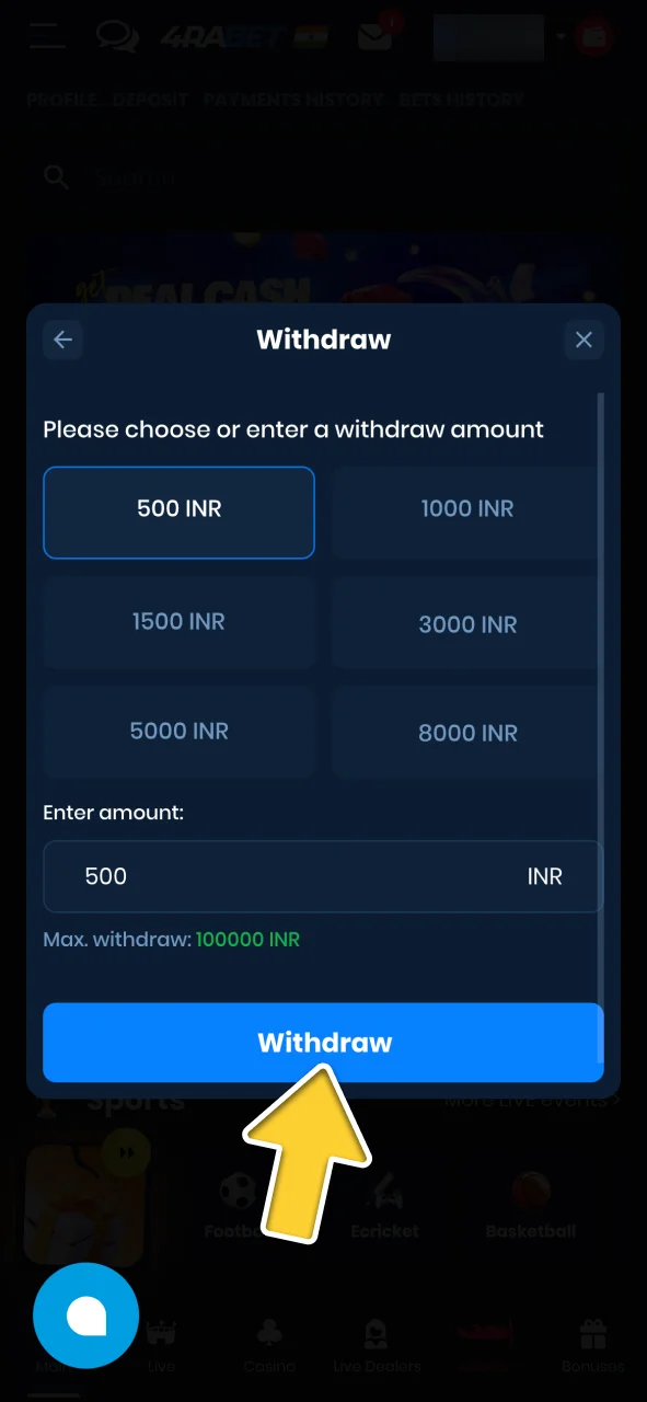 Go to the withdraw section on the platform, choose your preferred method and get your Chicken Road winnings.